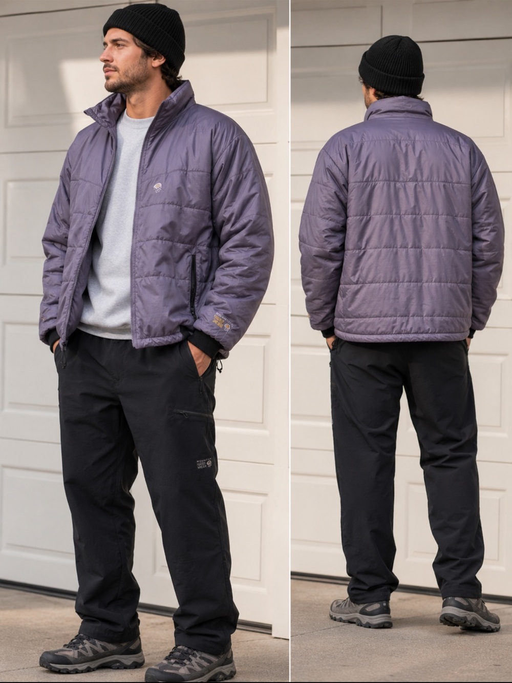 Mountain Hardware insulated jacket men’s gray light puffer vent zip outdoor xxl